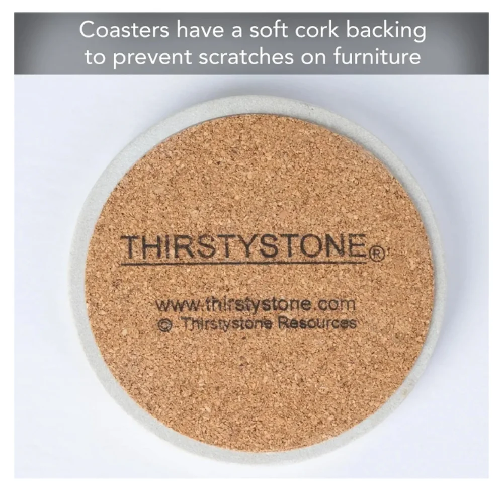 Coasters Thirstystone Monogram Coasters, All Natural Stone, Drink Absorbent - Picture 6 of 11